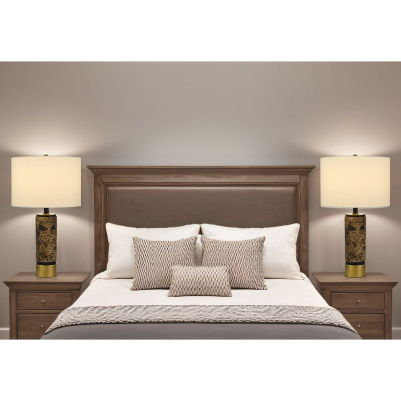Cal Lighting Salford 1 Lt Table Lamp, Antique Brass/Black Marble