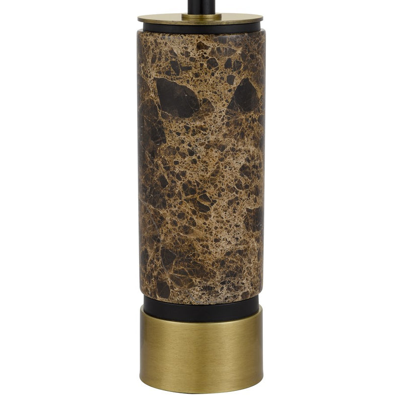 Cal Lighting Salford 1 Lt Table Lamp, Antique Brass/Black Marble