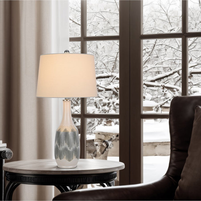 Cal Lighting Ely 1 Lt Table Lamp, White Marble