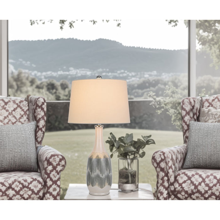 Cal Lighting Ely 1 Lt Table Lamp, White Marble