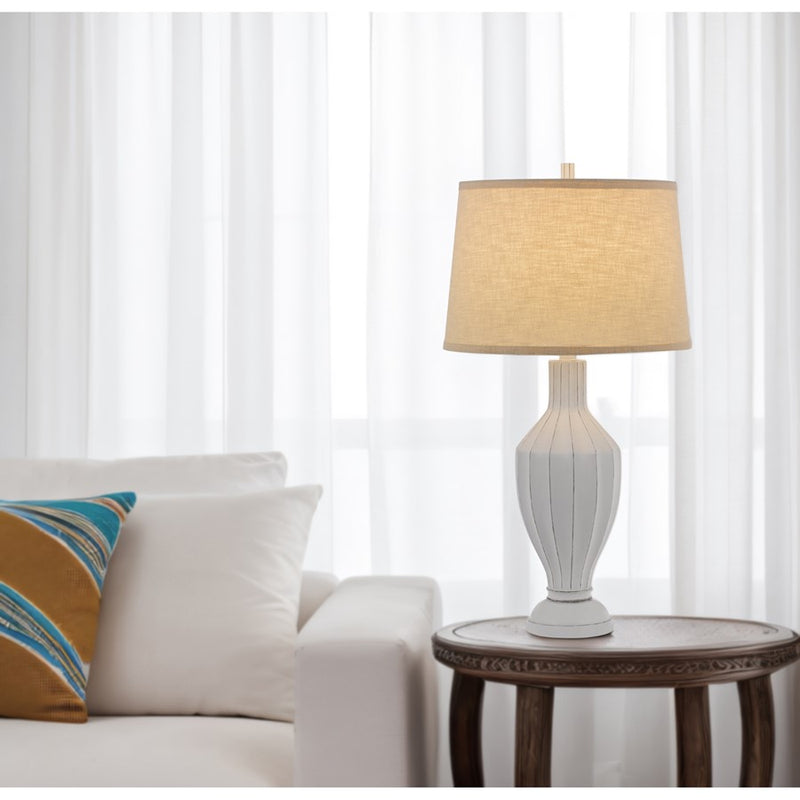 Cal Lighting Hoover 1 Lt Table Lamp, White Washed