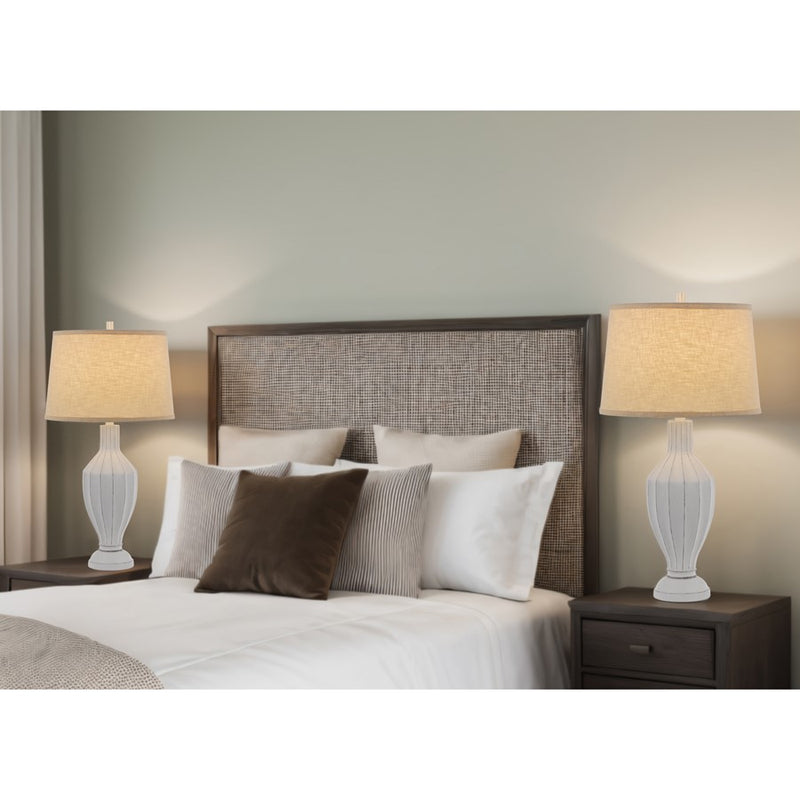 Cal Lighting Hoover 1 Lt Table Lamp, White Washed