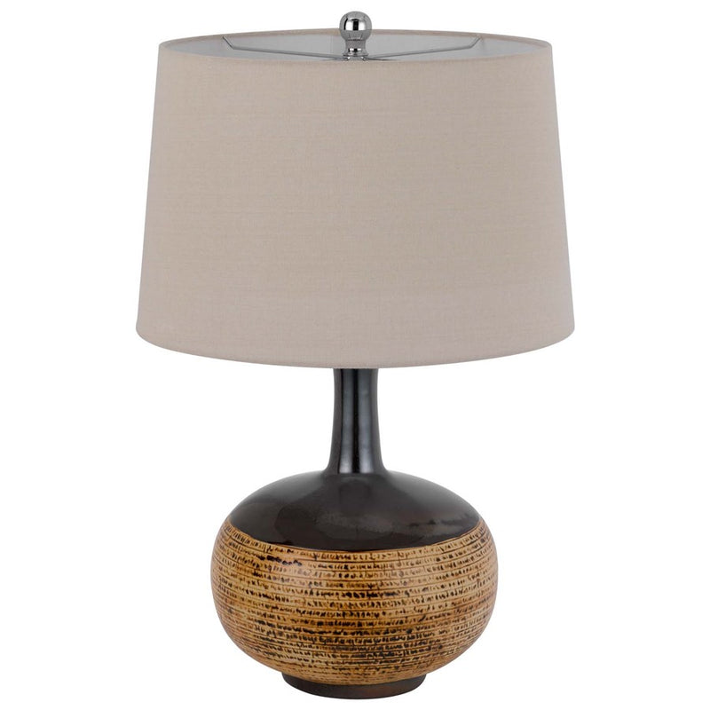 Cal Lighting Yuma 1 Lt Table Lamp, Terra Cotta/Black