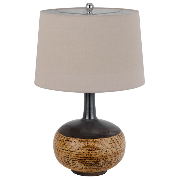 Cal Lighting Yuma 1 Lt Table Lamp, Terra Cotta/Black