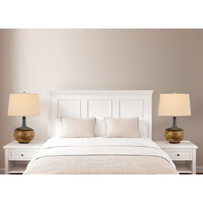 Cal Lighting Yuma 1 Lt Table Lamp, Terra Cotta/Black