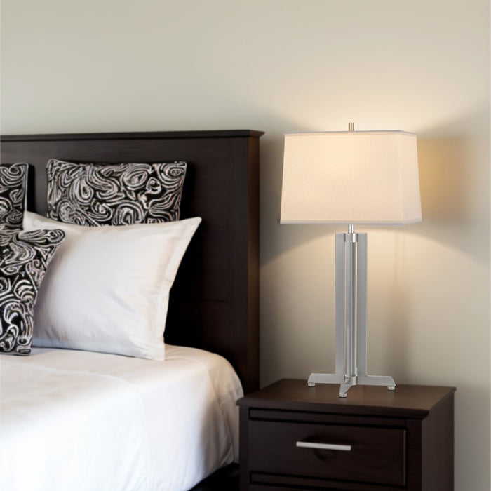 Cal Lighting Lakewood 1 Lt Table Lamp, Brushed Steel