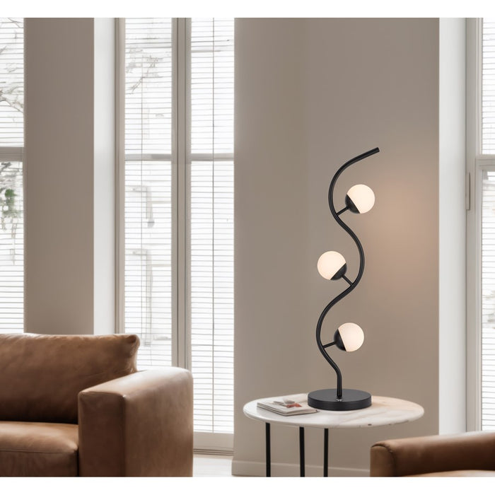 Cal Lighting Evanston 3 Lt Table Lamp, Black