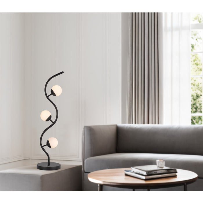 Cal Lighting Evanston 3 Lt Table Lamp, Black