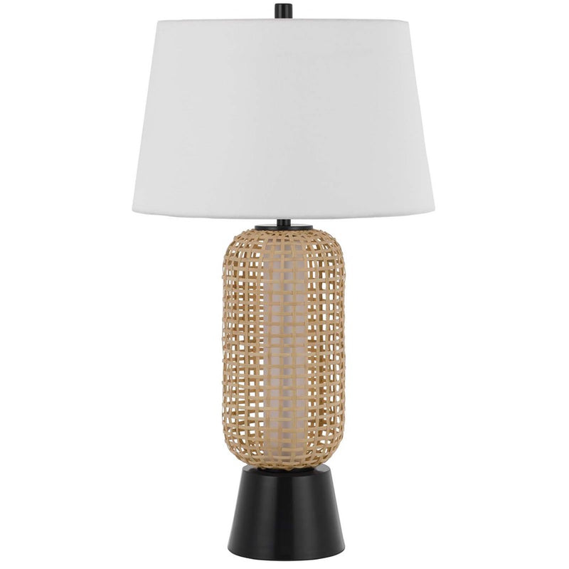 Cal Lighting Wicker 2 Lt Table Lamp, Wicker/Black - BO-3219TB