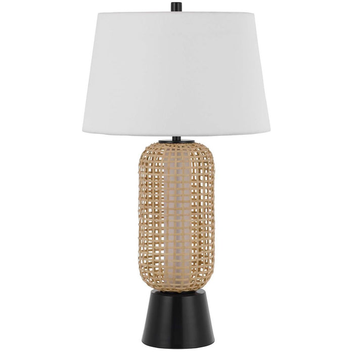 Cal Lighting Wicker 2 Lt Table Lamp, Wicker/Black - BO-3219TB