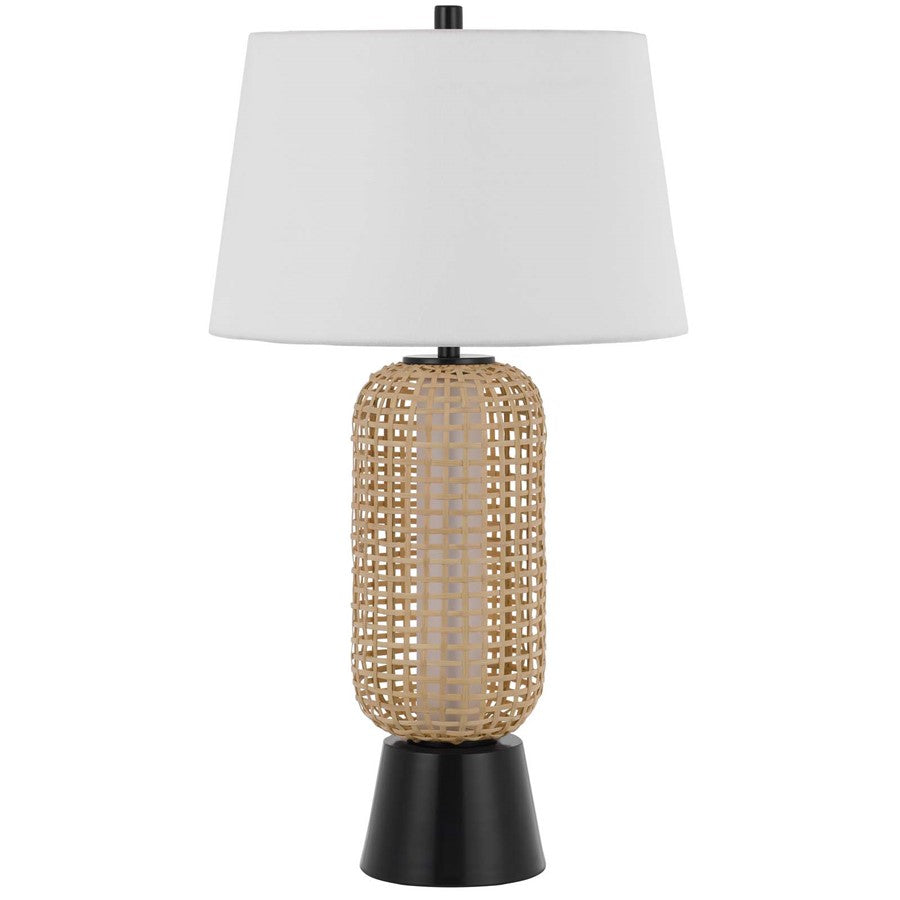 Cal Lighting Wicker 2 Lt Table Lamp, Wicker/Black - BO-3219TB