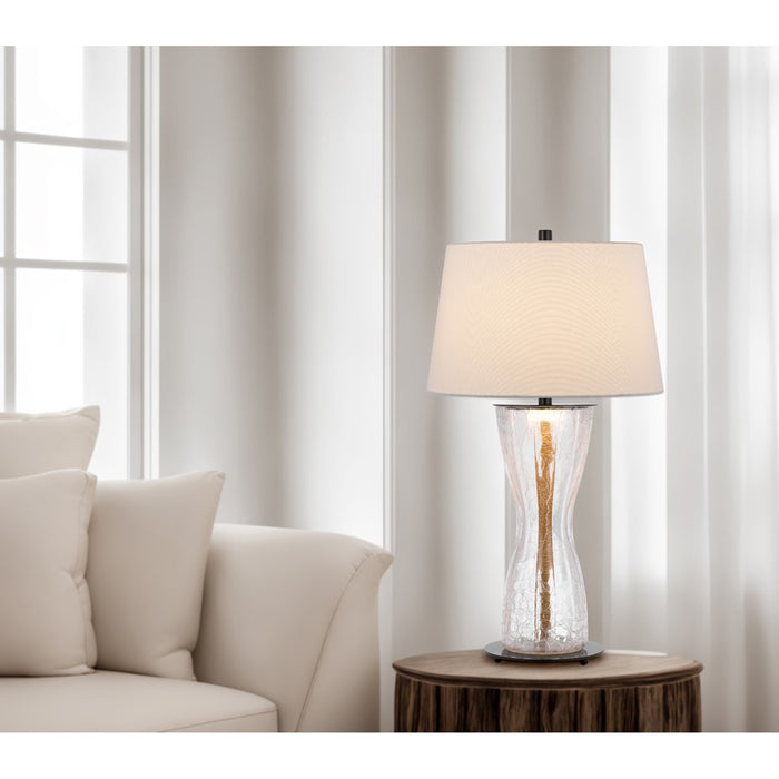 Cal Lighting Andria 2 Lt Table Lamp, Crackle Glass