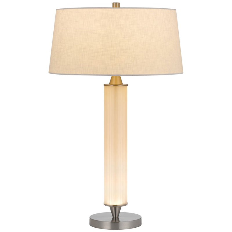 Cal Lighting Pavia 2 Lt Table Lamp, Fluted frosted Glass/Steel