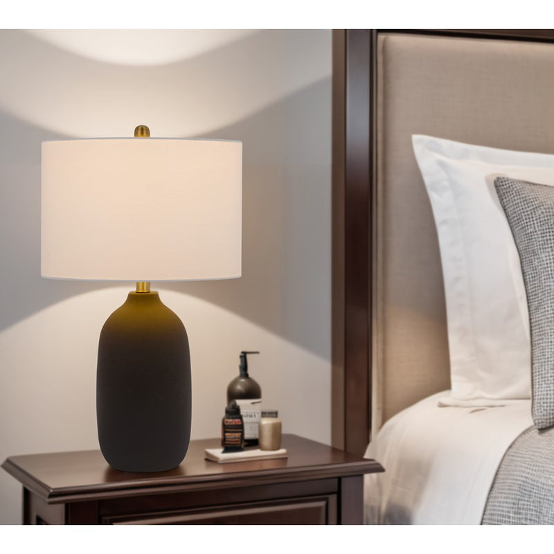 Cal Lighting Trani 1 Lt Table Lamp, Matte Black