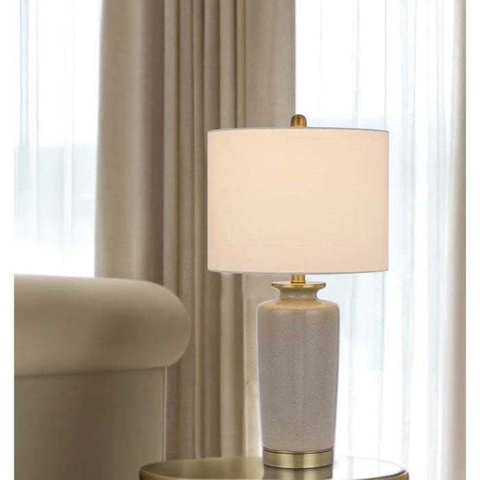 Cal Lighting Modica 1 Lt Table Lamp, Sand/Antique Brass