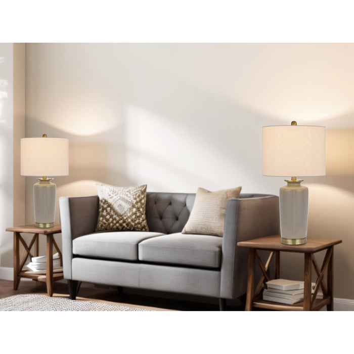 Cal Lighting Modica 1 Lt Table Lamp, Sand/Antique Brass