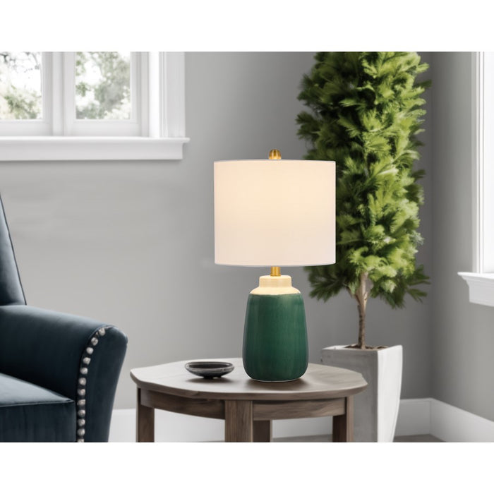 Cal Lighting Crotona 1 Lt Table Lamp, Garden Green