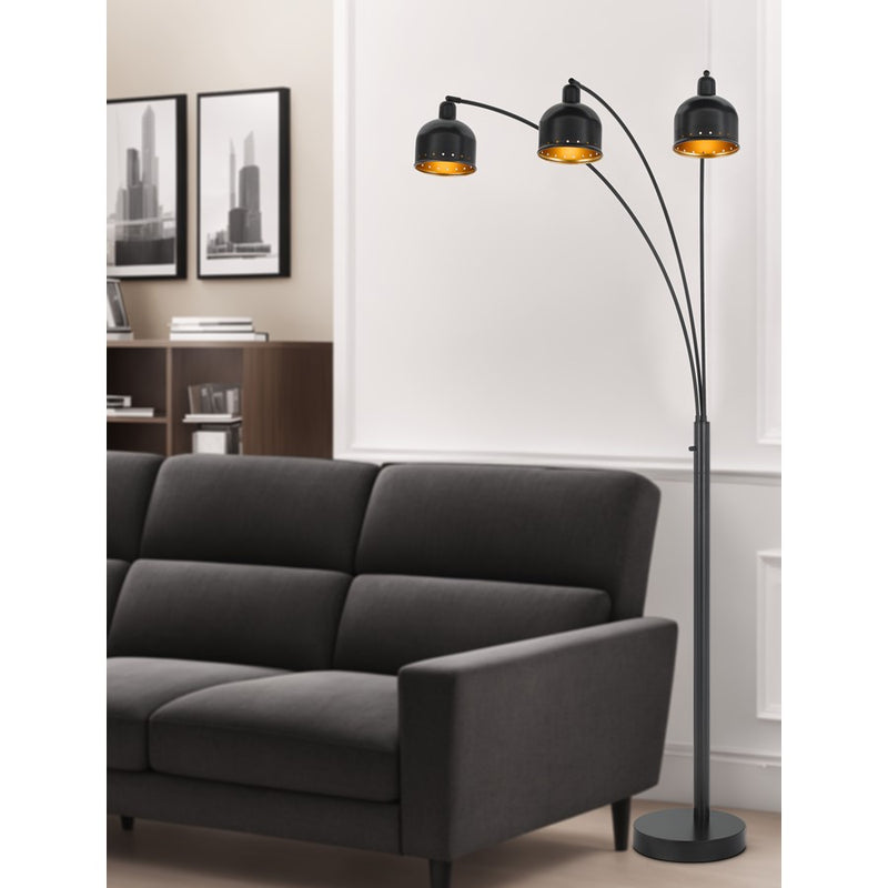 Cal Lighting Lovett 3 Light 86" Floor Lamp, Dark Bronze/Bronze