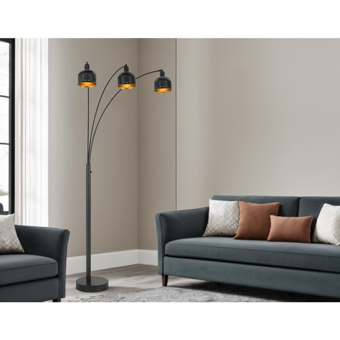 Cal Lighting Lovett 3 Light 86" Floor Lamp, Dark Bronze/Bronze