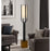 Cal Lighting Woodsmere 1 Light 60" Floor Lamp, Black/Wood/Off White