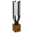 Cal Lighting Woodsmere 1 Light 25" Table Lamp, Black/Wood/Off White