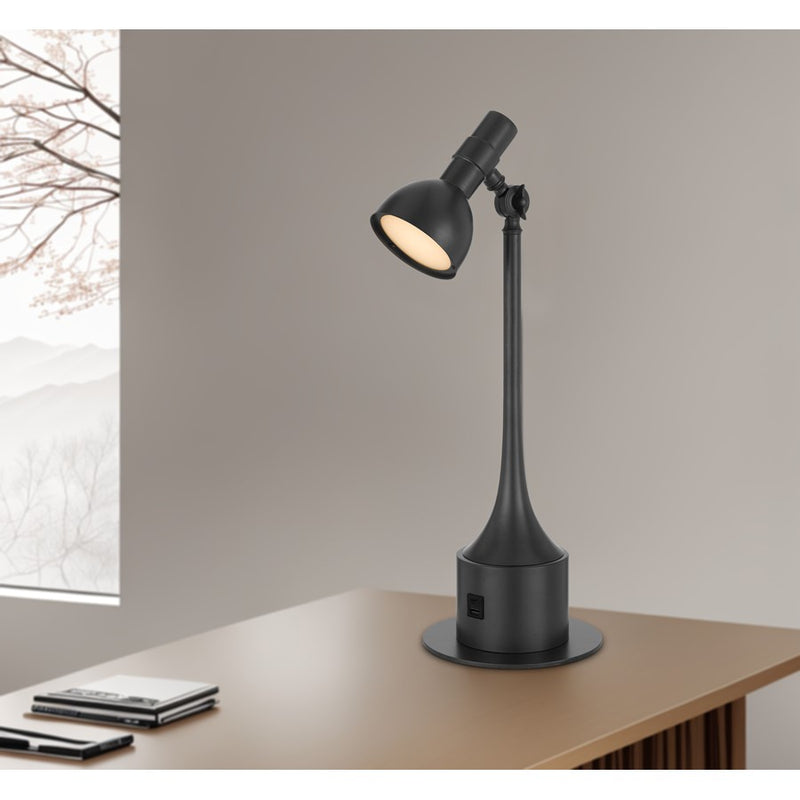 Cal Lighting Allanson 1 Light 23" Table Lamp, Charcoal Grey