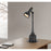 Cal Lighting Allanson 1 Light 23" Table Lamp, Charcoal Grey