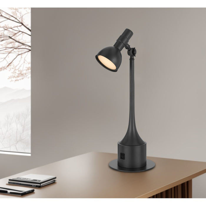 Cal Lighting Allanson 1 Light 23" Table Lamp, Charcoal Grey