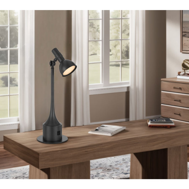 Cal Lighting Allanson 1 Light 23" Table Lamp, Charcoal Grey