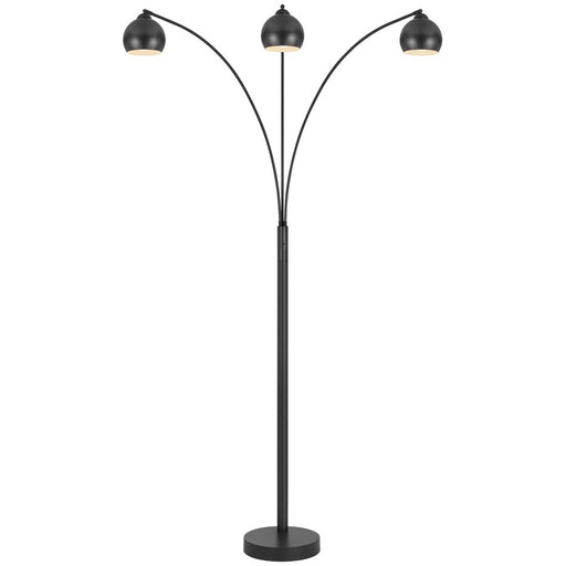 Cal Lighting Carley 3 Lt 92" Floor Lamp, Charcoal Grey