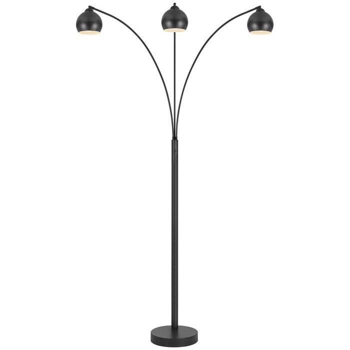 Cal Lighting Carley 3 Lt 92" Floor Lamp, Charcoal Grey