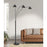 Cal Lighting Carley 3 Lt 92" Floor Lamp, Charcoal Grey