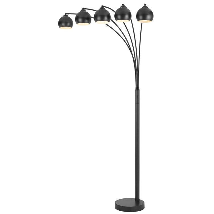 Cal Lighting Carley 5 Light 88" Floor Lamp, Charcoal Grey