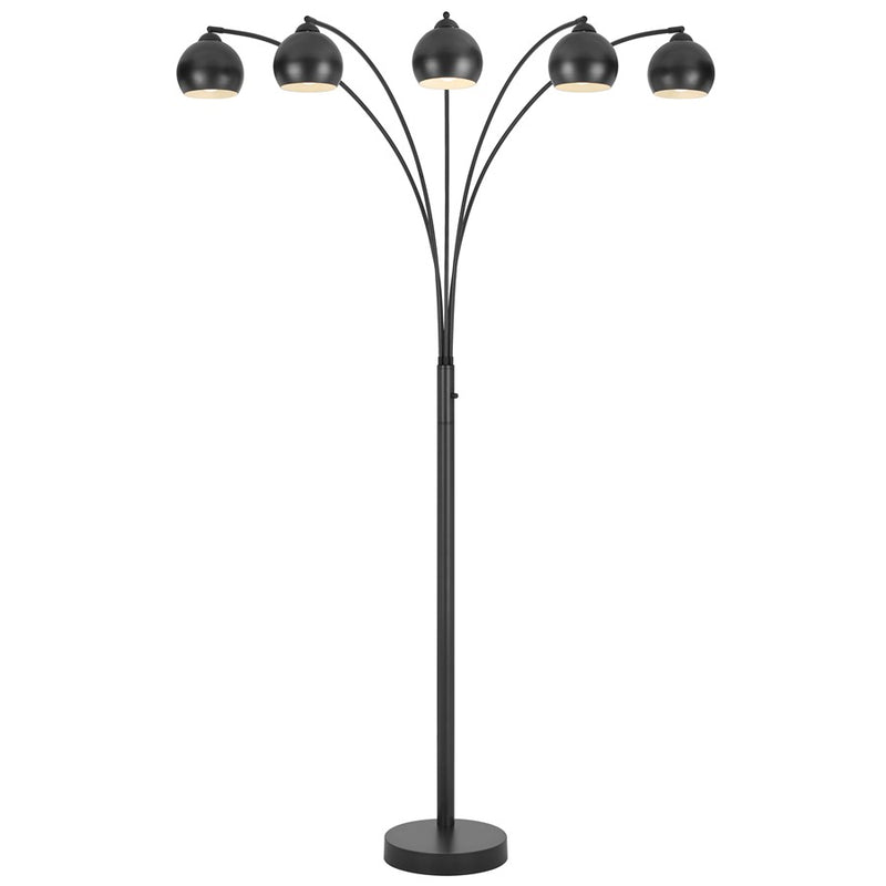Cal Lighting Carley 5 Light 88" Floor Lamp, Charcoal Grey