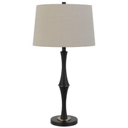 Cal Lighting Salter 1 Light 31" Table Lamp, Black/Brass/Linen - BO-3241TB