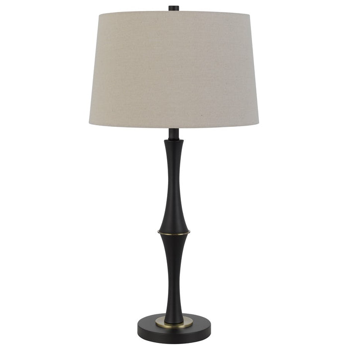 Cal Lighting Salter 1 Light 31" Table Lamp, Black/Brass/Linen - BO-3241TB