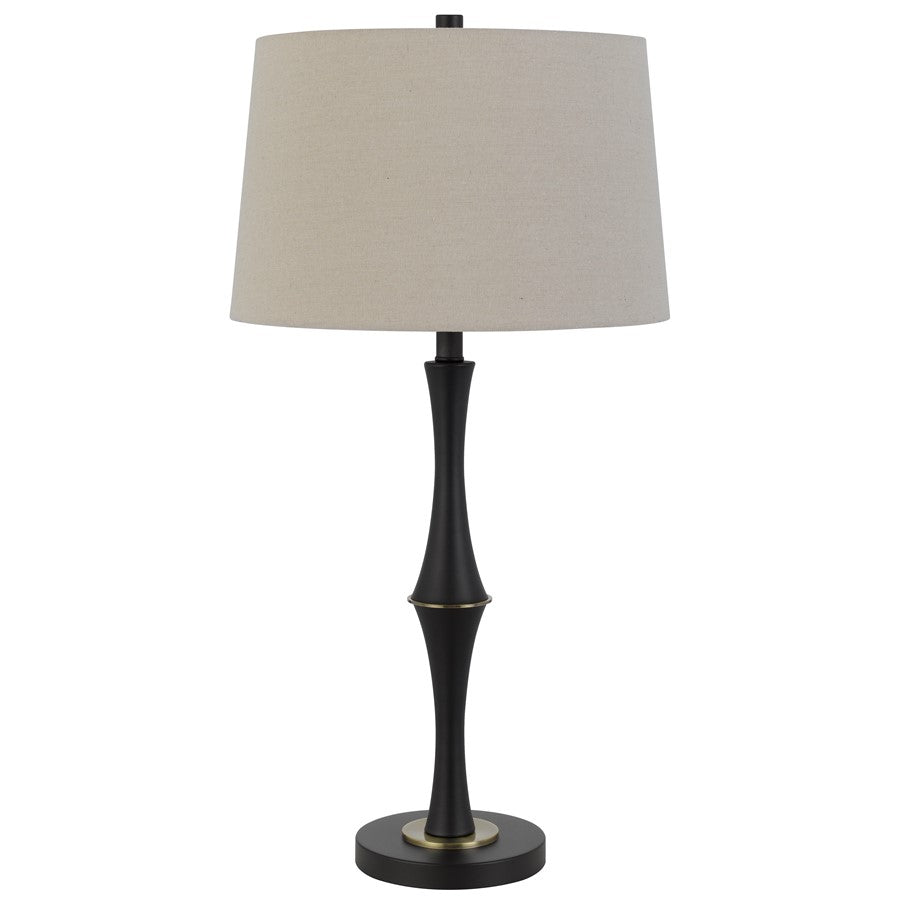 Cal Lighting Salter 1 Light 31" Table Lamp, Black/Brass/Linen - BO-3241TB
