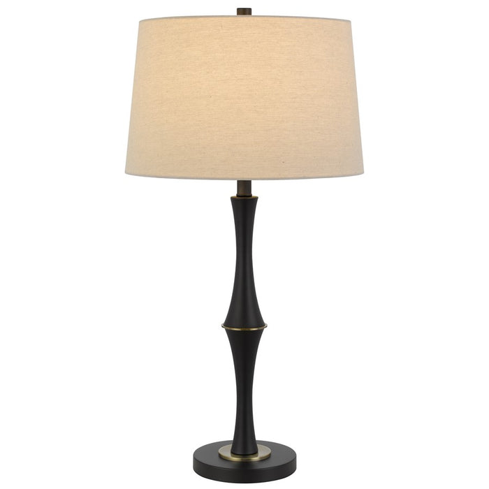 Cal Lighting Salter 1 Light 31" Table Lamp, Black/Brass/Linen