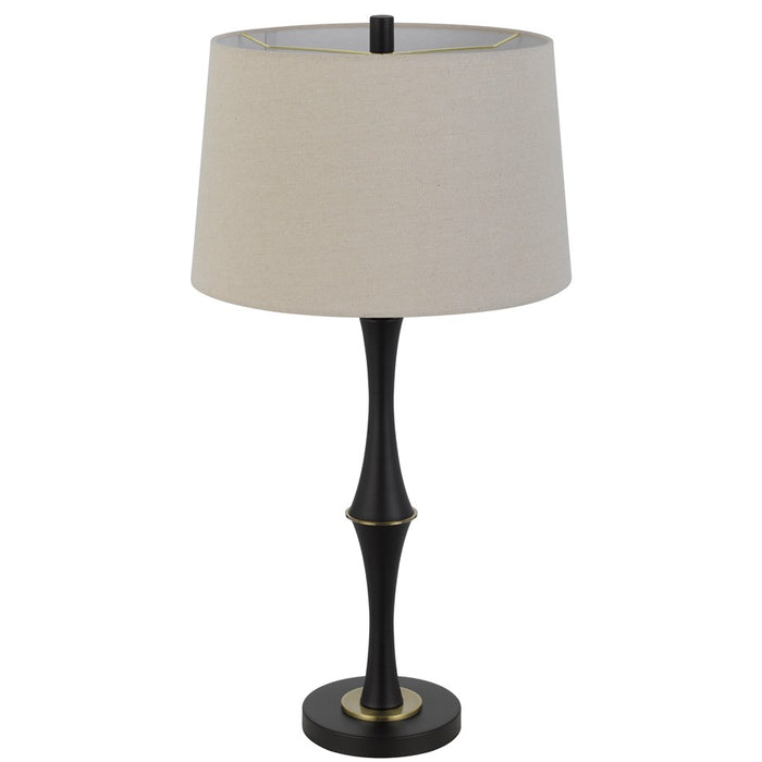 Cal Lighting Salter 1 Light 31" Table Lamp, Black/Brass/Linen