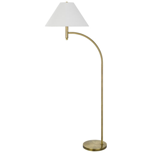 Cal Lighting Mosley 1 Light 65" Floor Lamp, Brass/Off White - BO-3242FL-AB