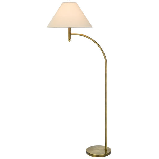 Cal Lighting Mosley 1 Light 65" Floor Lamp, Brass/Off White