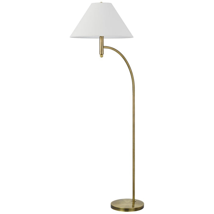 Cal Lighting Mosley 1 Light 65" Floor Lamp, Brass/Off White
