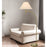 Cal Lighting Mosley 1 Light 65" Floor Lamp, Brass/Off White
