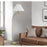 Cal Lighting Mosley 1 Light 65" Floor Lamp, Brass/Off White