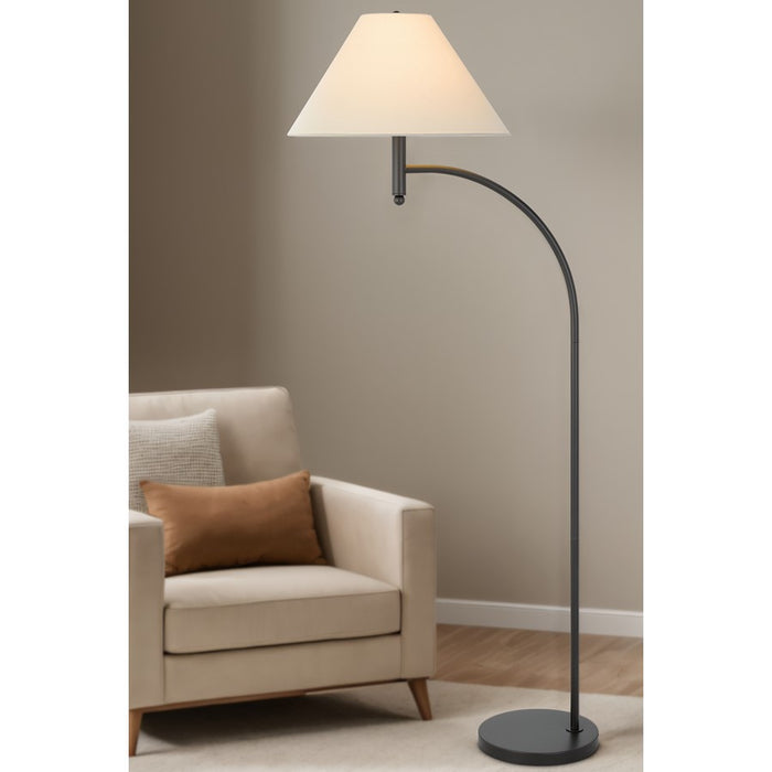 Cal Lighting Mosley 1 Lt 65" Floor Lamp, Charcoal Grey/Off White