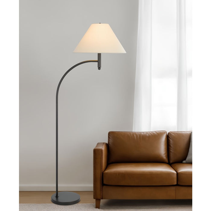 Cal Lighting Mosley 1 Lt 65" Floor Lamp, Charcoal Grey/Off White