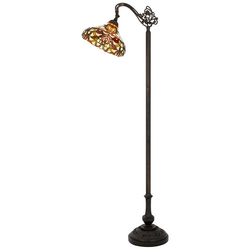 Cal Lighting Bellscroft 1 Lt 61.5" Floor Lamp, Black/Tiffany Glass - BO-3243FL