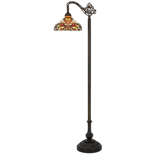 Cal Lighting Bellscroft 1 Lt 61.5" Floor Lamp, Black/Tiffany Glass