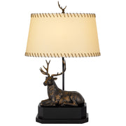 Cal Lighting Deer 29in Resin Table Lamp | Rustic Antique Bronze and Bronze Paper Shade | Bedroom & Living Room | 18 x 29 in | Model BO-3264TB