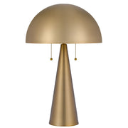 Cal Lighting Kinoko 23.5in Metal Table Lamp | Mid-Century Antique Brass and Brass Metal Shade | Bedroom & Living Room | 15 x 23.5 in | Model BO-3266TB